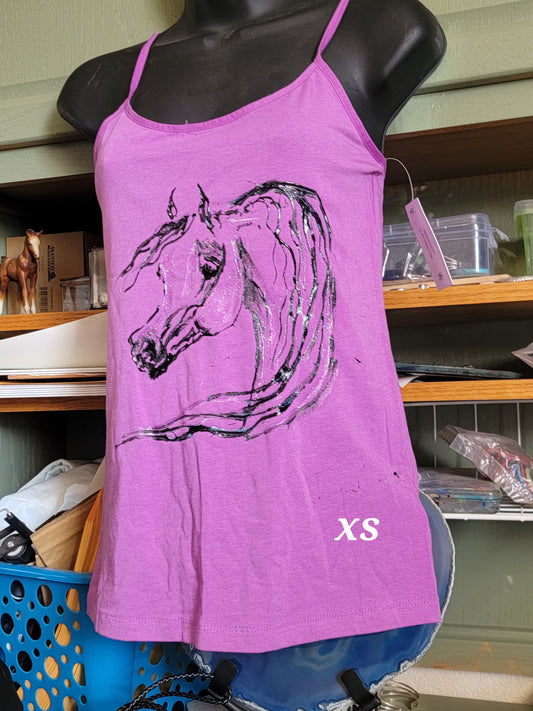 Hand Painted Purple Arabian Horse tank