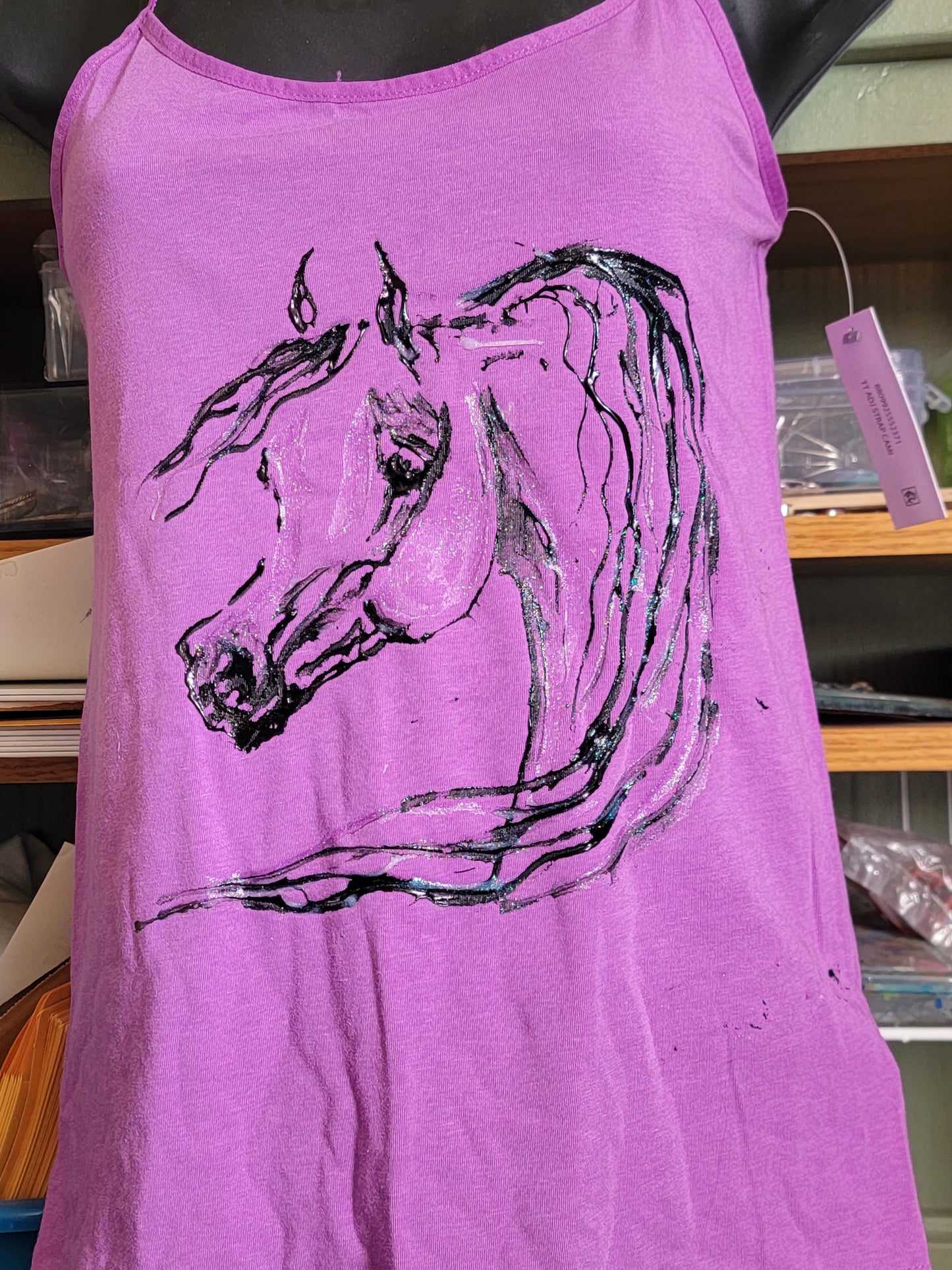 Hand Painted Purple Arabian Horse tank