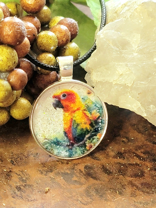 Sun Conure Parrot pendant Necklace