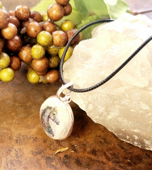 Arabian Horse Moonstone pendant Necklace