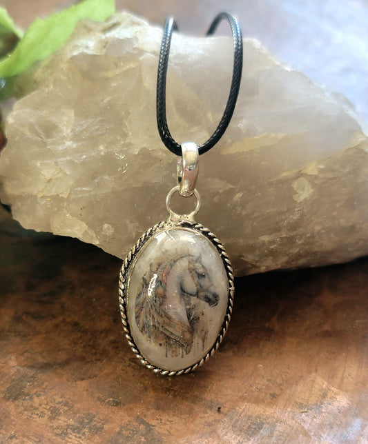 Arabian Horse Moonstone pendant Necklace