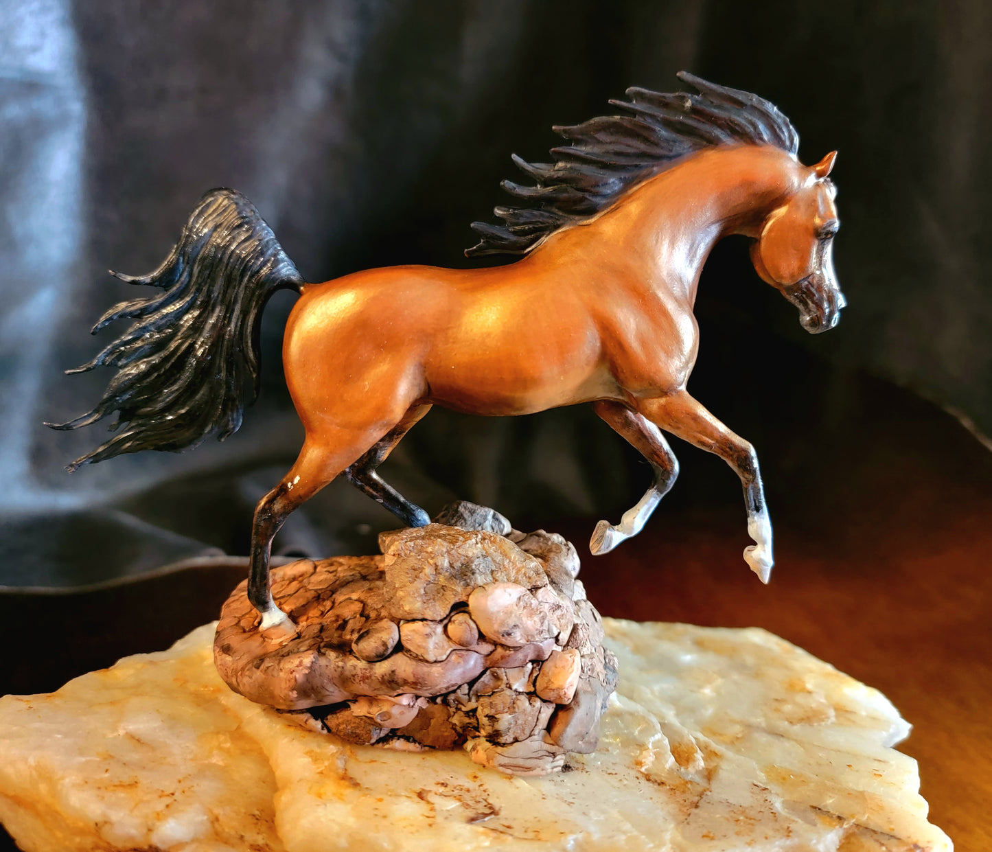 Patanjali Arabian Stallion Sculpture Artist Resin Model Horse