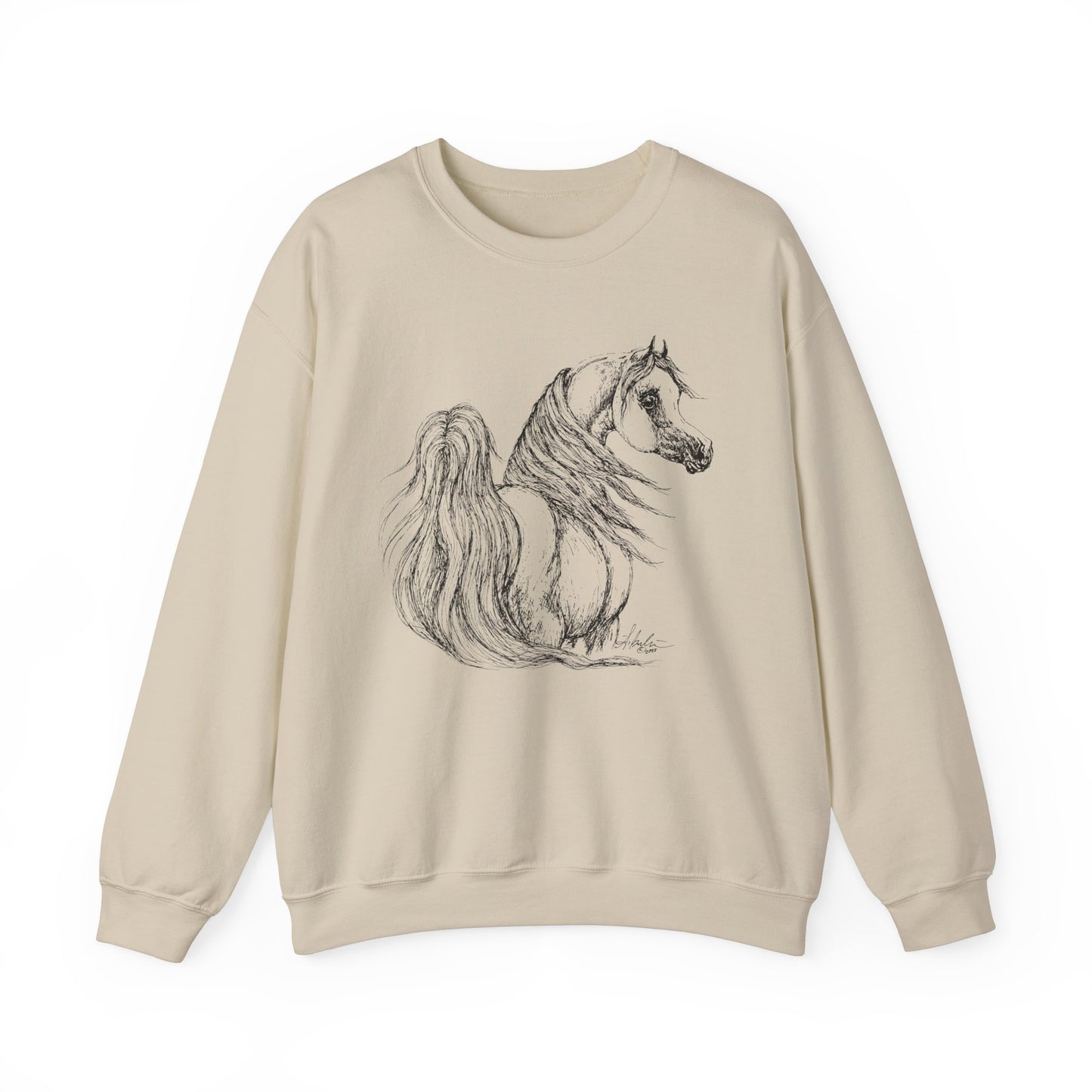 Arabian Horse drawing Horse Shirt Horse Art Unisex Heavy Blend Crewneck Sweatshirt