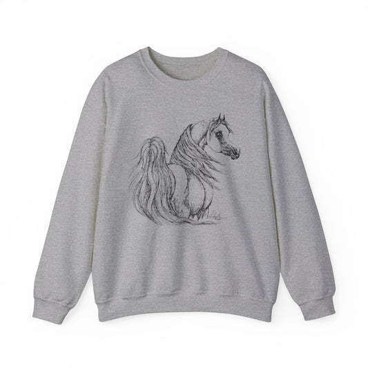 Arabian Horse drawing Horse Shirt Horse Art Unisex Heavy Blend Crewneck Sweatshirt