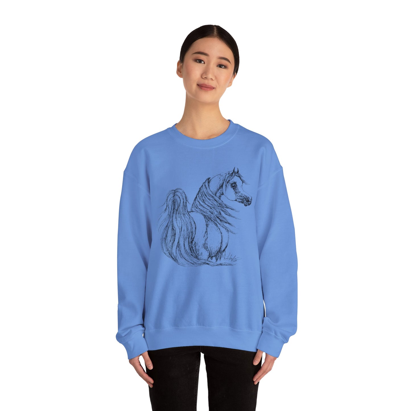 Arabian Horse drawing Horse Shirt Horse Art Unisex Heavy Blend Crewneck Sweatshirt