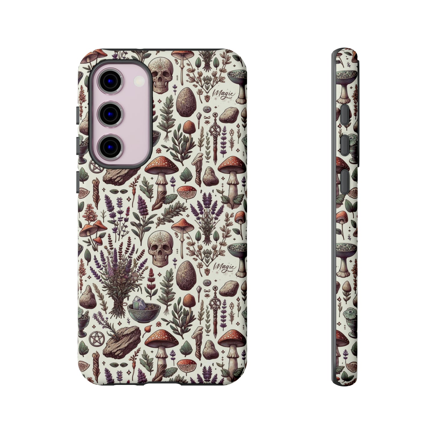 Witchcraft phone case Tough Cases iPhone 15, 14, 13, cell phone case custom phone case metaphysical herbs lavender wild mushrooms goblincore