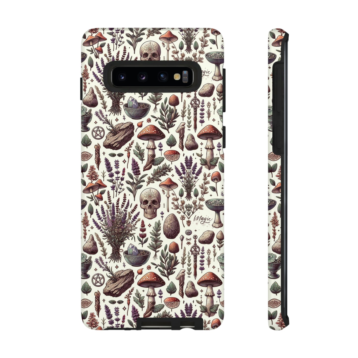 Witchcraft phone case Tough Cases iPhone 15, 14, 13, cell phone case custom phone case metaphysical herbs lavender wild mushrooms goblincore