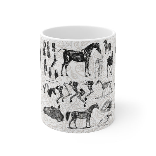 Horse Ceramic Mug 11oz Horse anatomy veterinary medicine Student medical oddity oddities science mad scientist Vintage Horse illustration