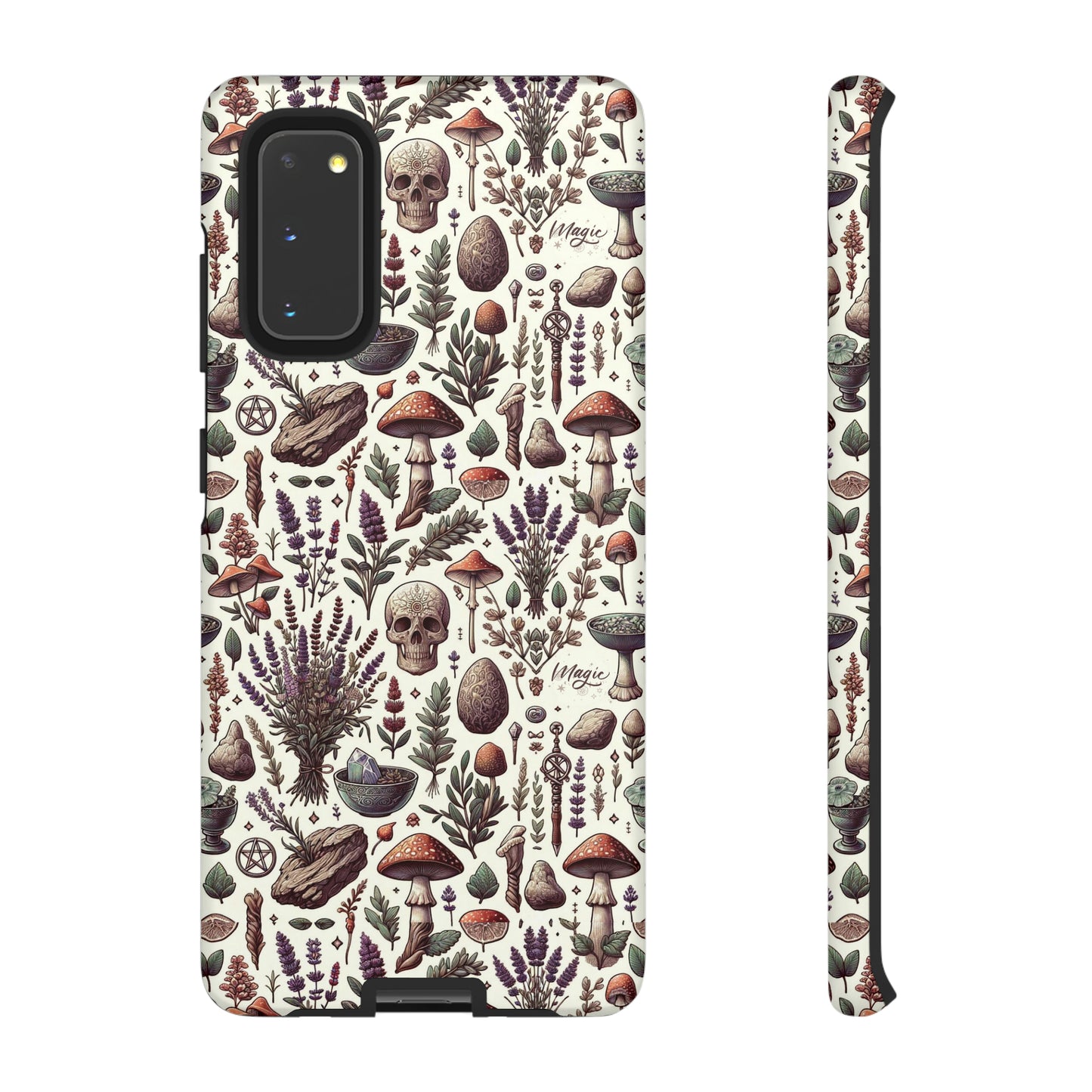 Witchcraft phone case Tough Cases iPhone 15, 14, 13, cell phone case custom phone case metaphysical herbs lavender wild mushrooms goblincore