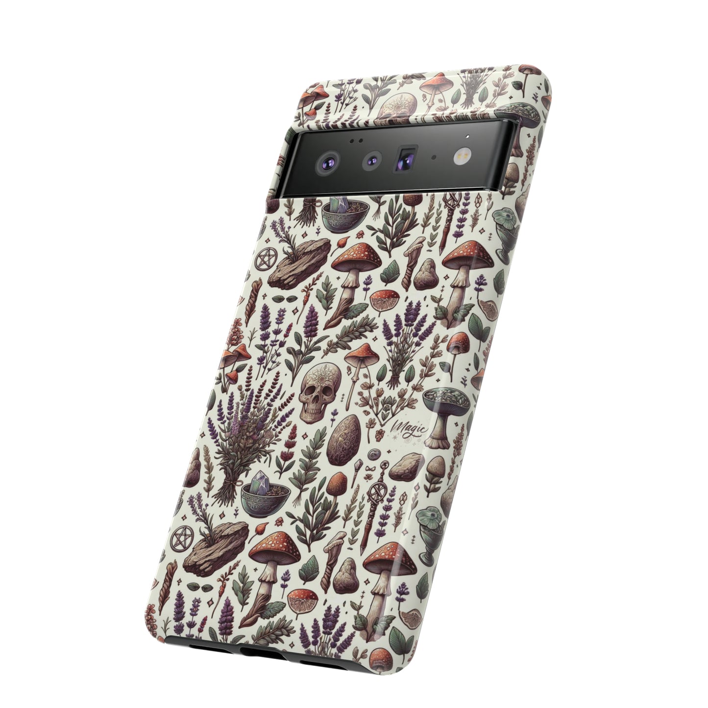 Witchcraft phone case Tough Cases iPhone 15, 14, 13, cell phone case custom phone case metaphysical herbs lavender wild mushrooms goblincore