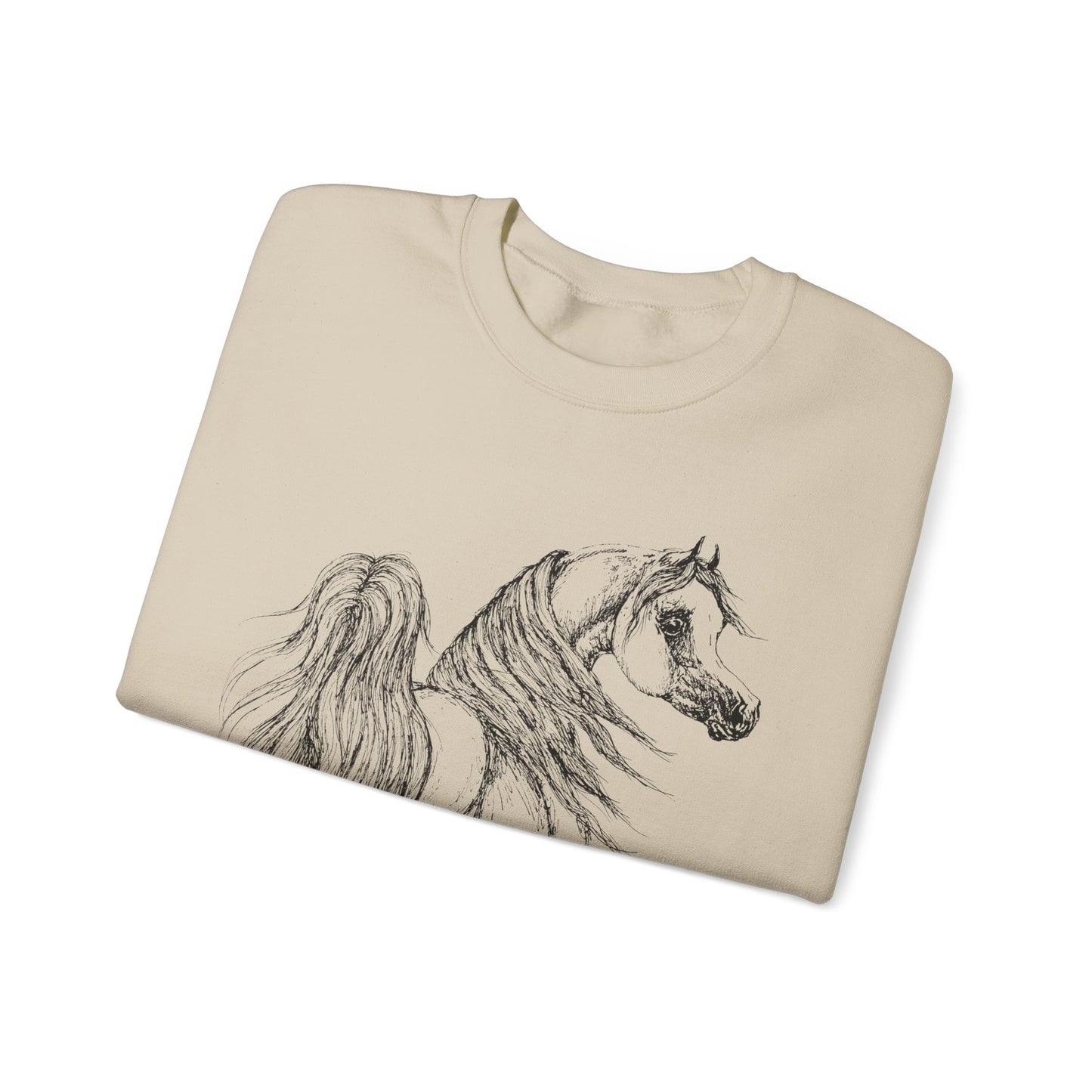 Arabian Horse drawing Horse Shirt Horse Art Unisex Heavy Blend Crewneck Sweatshirt