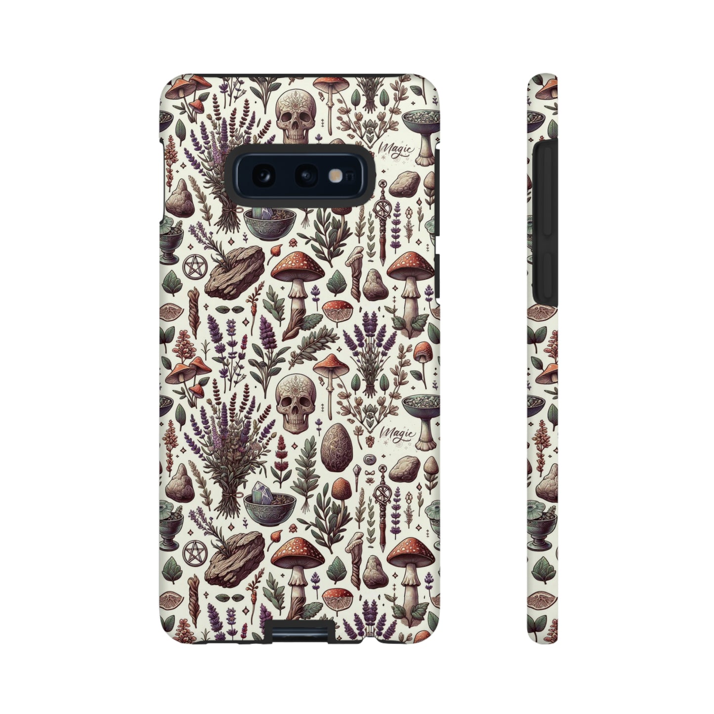 Witchcraft phone case Tough Cases iPhone 15, 14, 13, cell phone case custom phone case metaphysical herbs lavender wild mushrooms goblincore