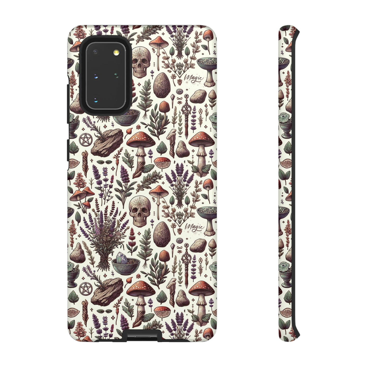 Witchcraft phone case Tough Cases iPhone 15, 14, 13, cell phone case custom phone case metaphysical herbs lavender wild mushrooms goblincore