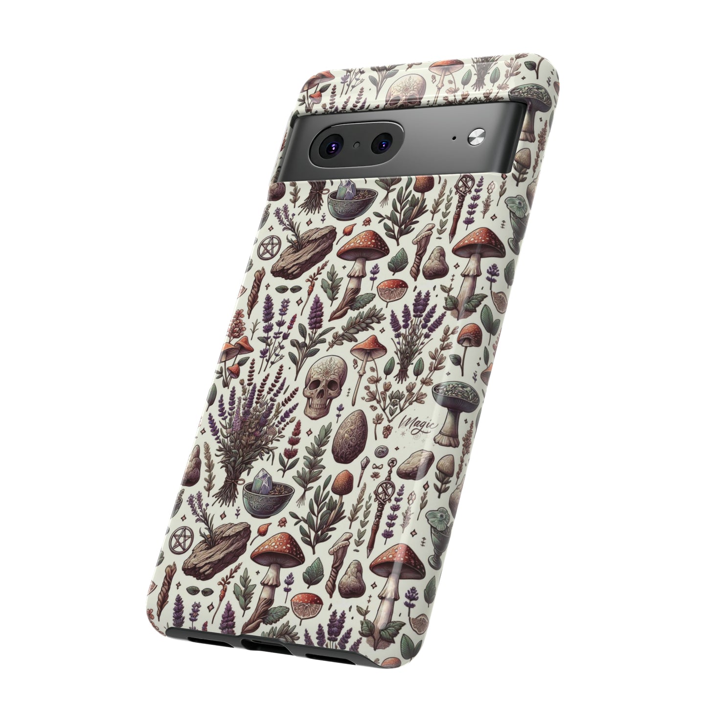 Witchcraft phone case Tough Cases iPhone 15, 14, 13, cell phone case custom phone case metaphysical herbs lavender wild mushrooms goblincore