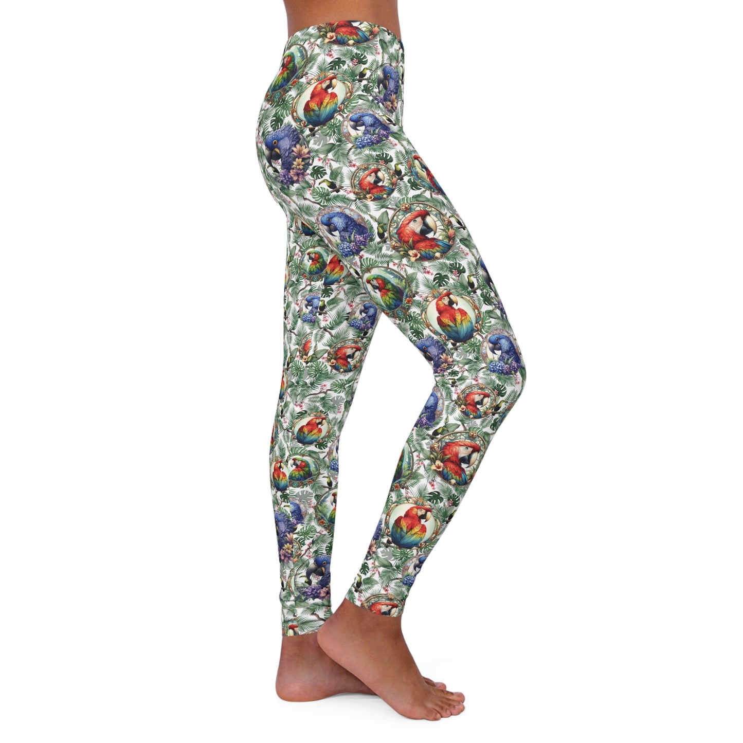 Colorful Macaw Leggings for Women - Vibrant Tropical Bird Print, Comfortable Fit, Perfect for Yoga, Pilates Fitness, Gym Clothes Work out