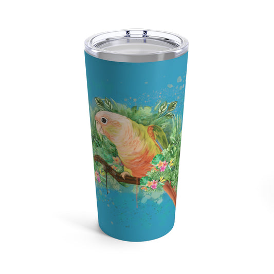 Cute pineapple green cheek conure parrot Tumbler 20oz