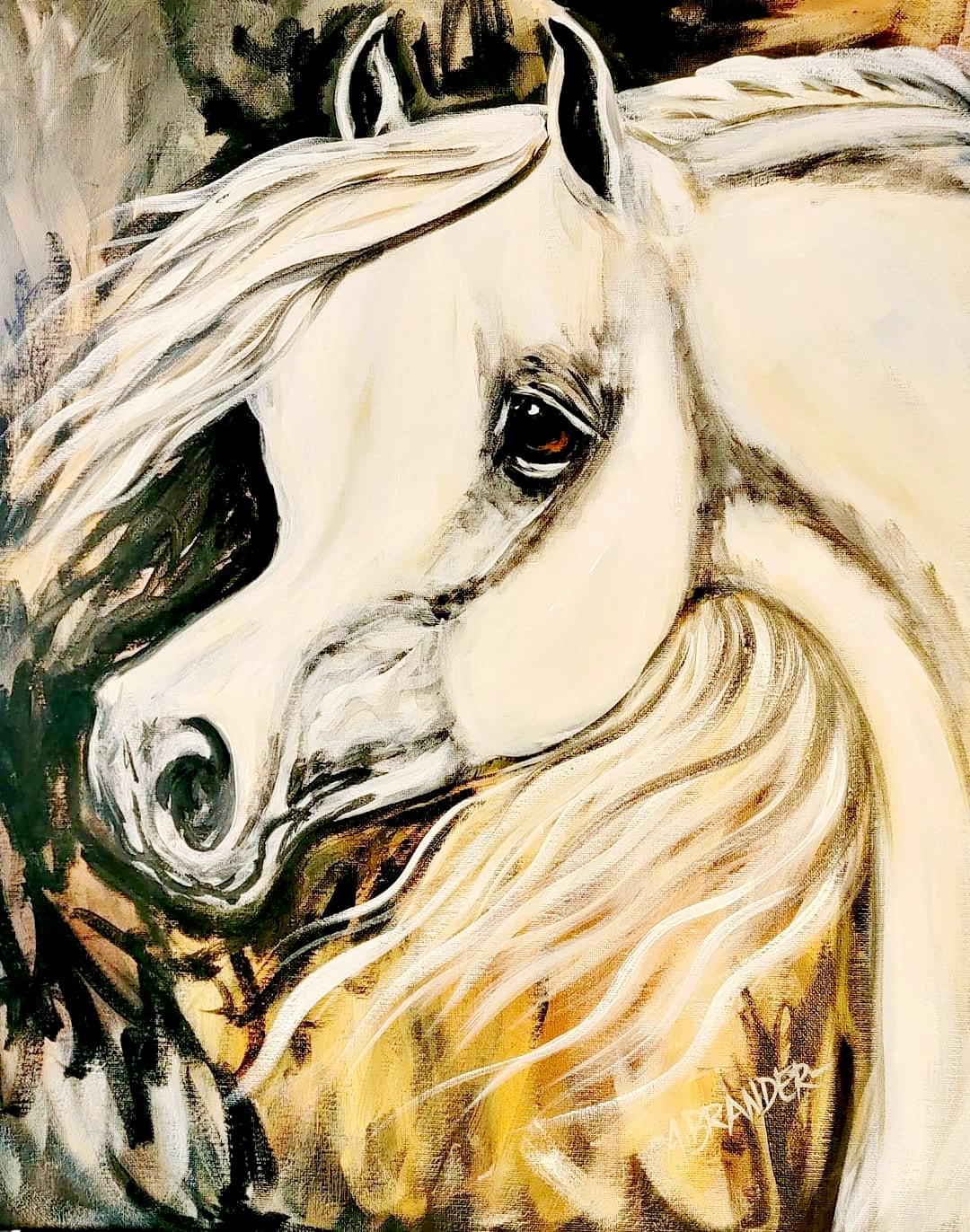 Original acrylic painting of an Arabian horse