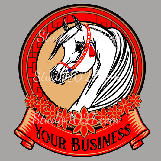 Elegant Arabian Horse Farm Logo