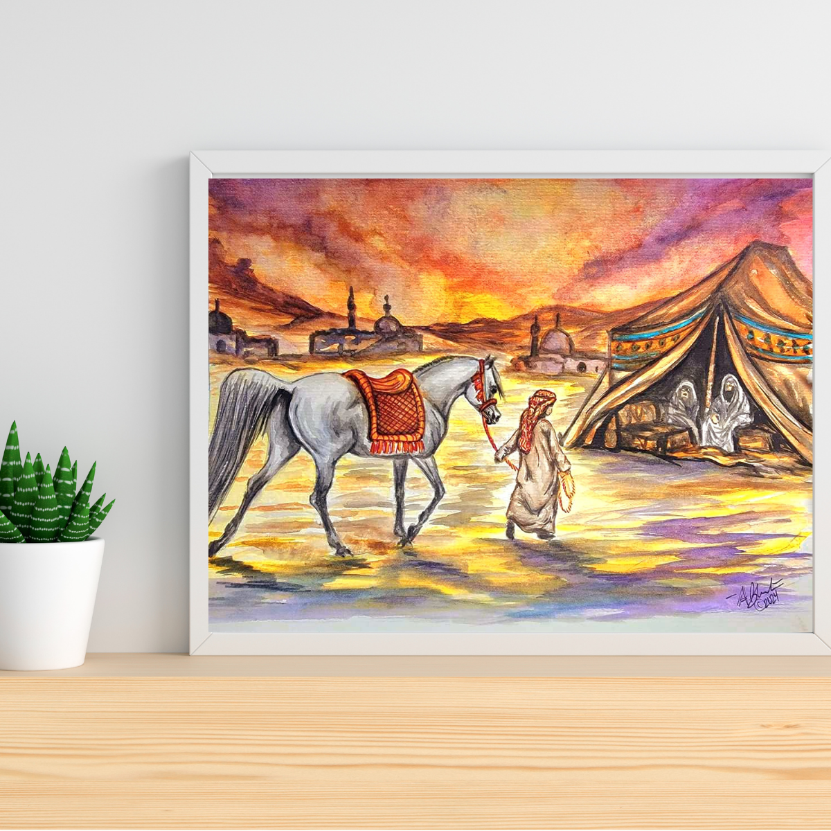 "Family Traditions" Arabian Horse Bedouin Family original painting