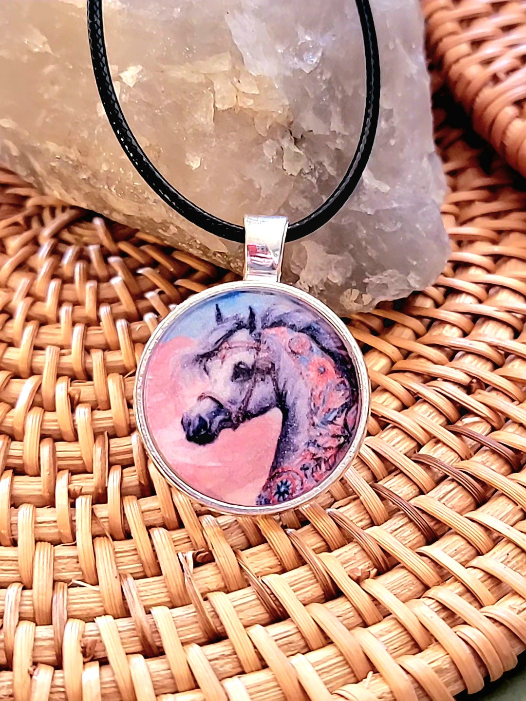 Arabian Horse necklace Grey Desert horse