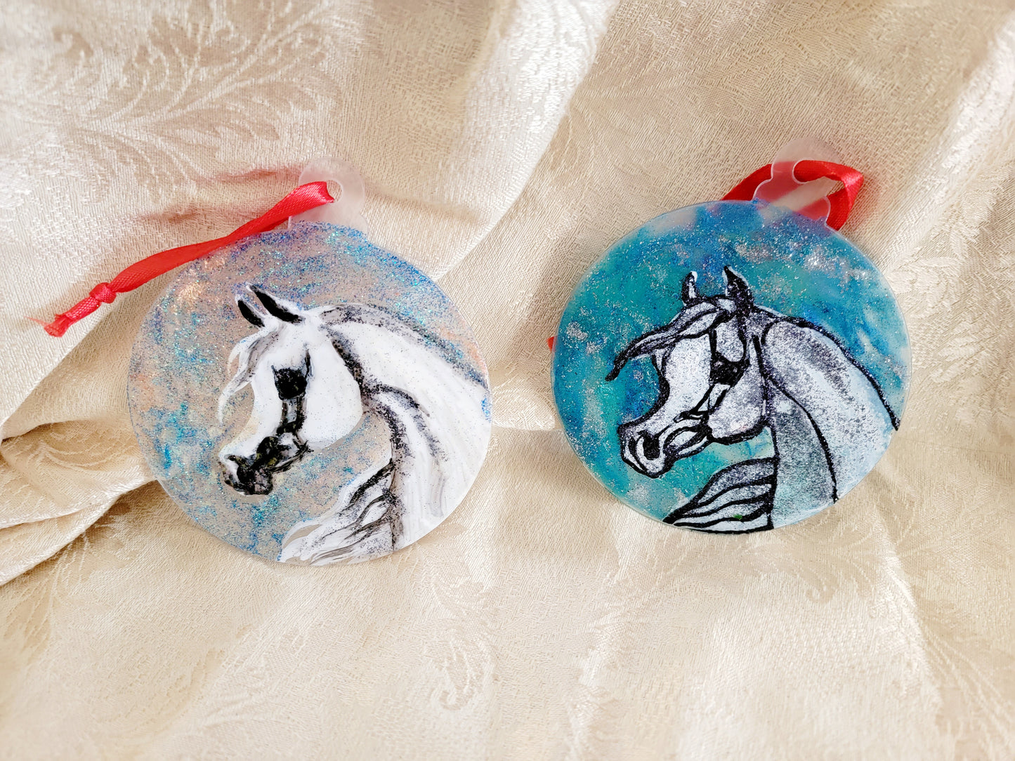 Hand painted Arabian Horse ornaments