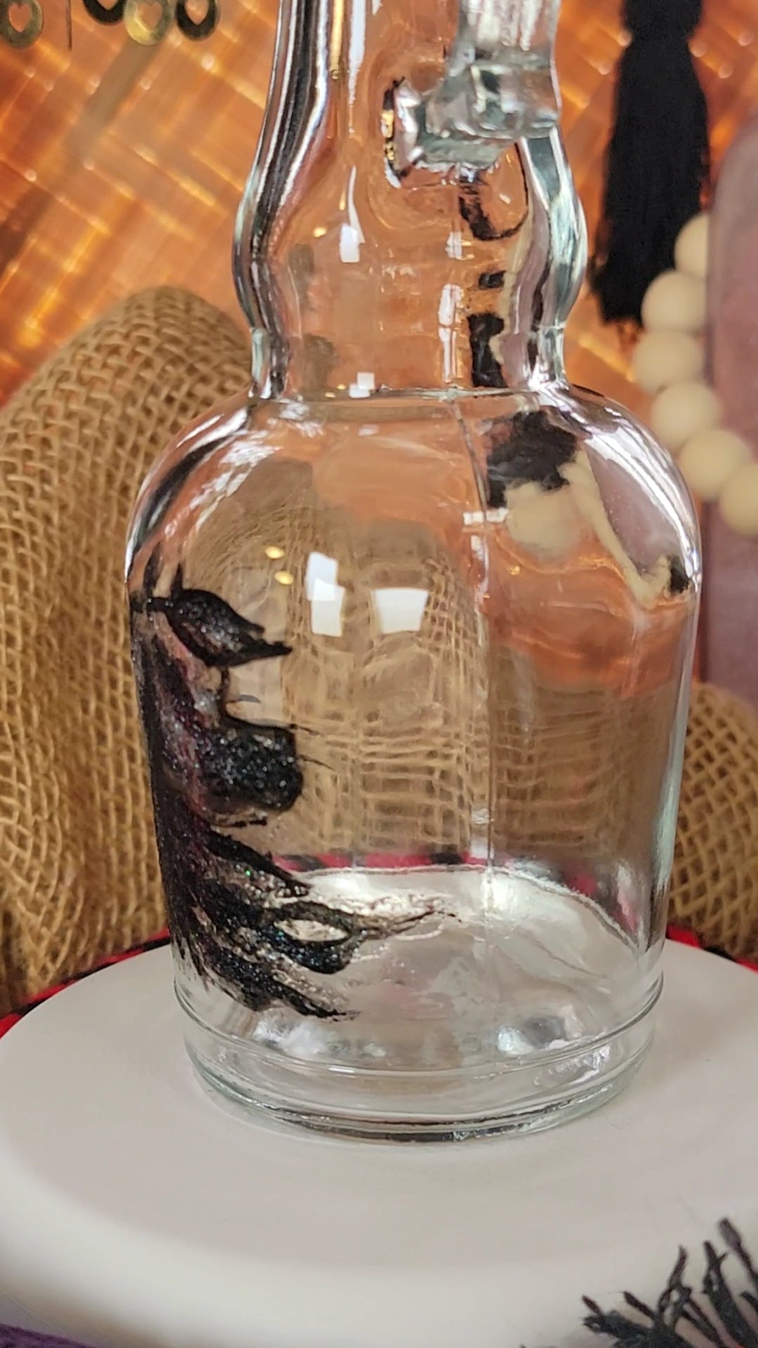 Arabian Horse Hand painted Oil or Syrup bottle