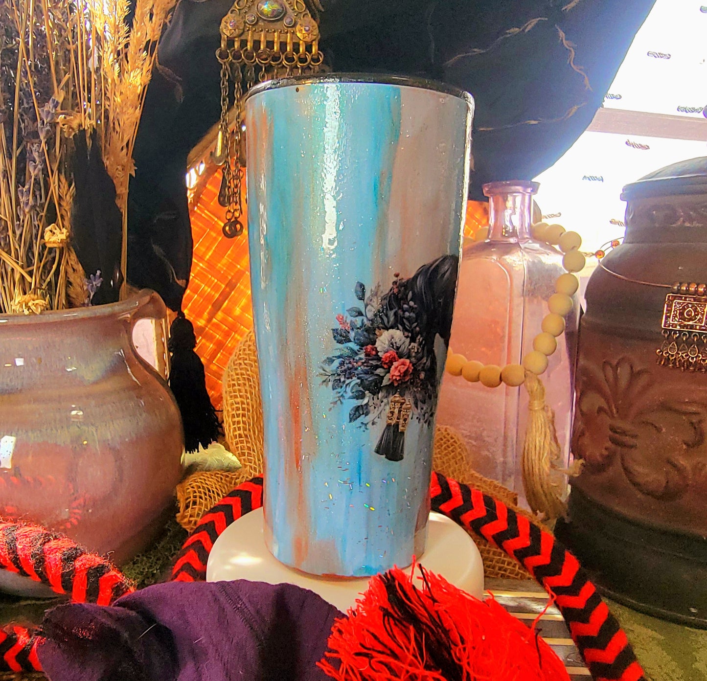 Black Arabian Horse custom 20 Oz Tumbler