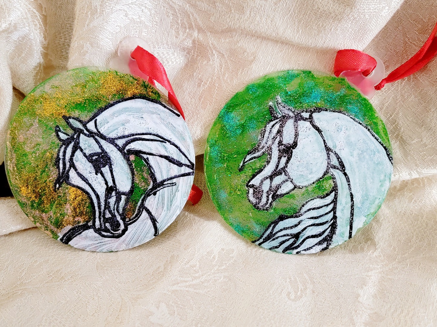 Hand painted Arabian Horse ornaments