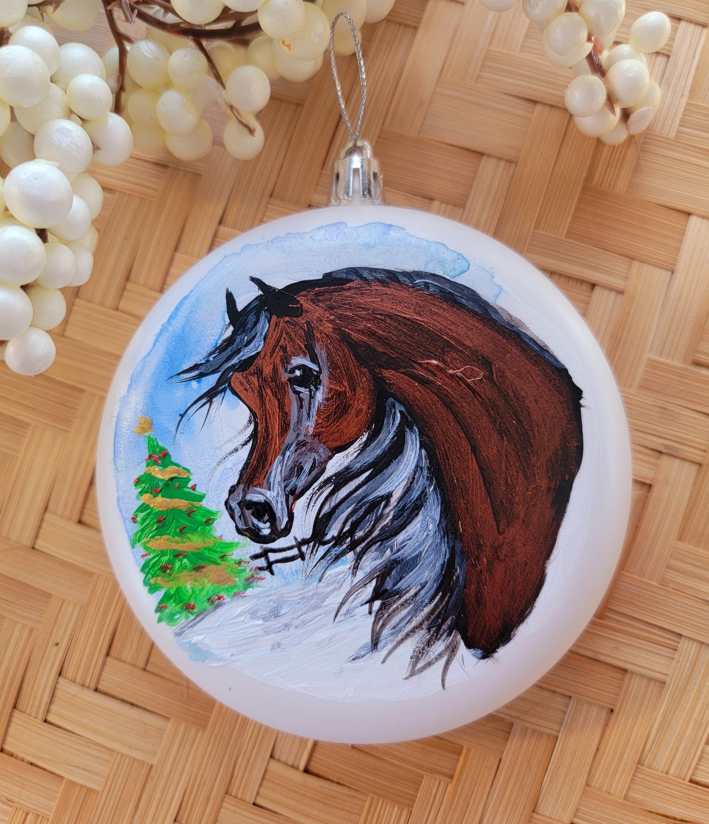 Hand painted Arabian Horse ornaments