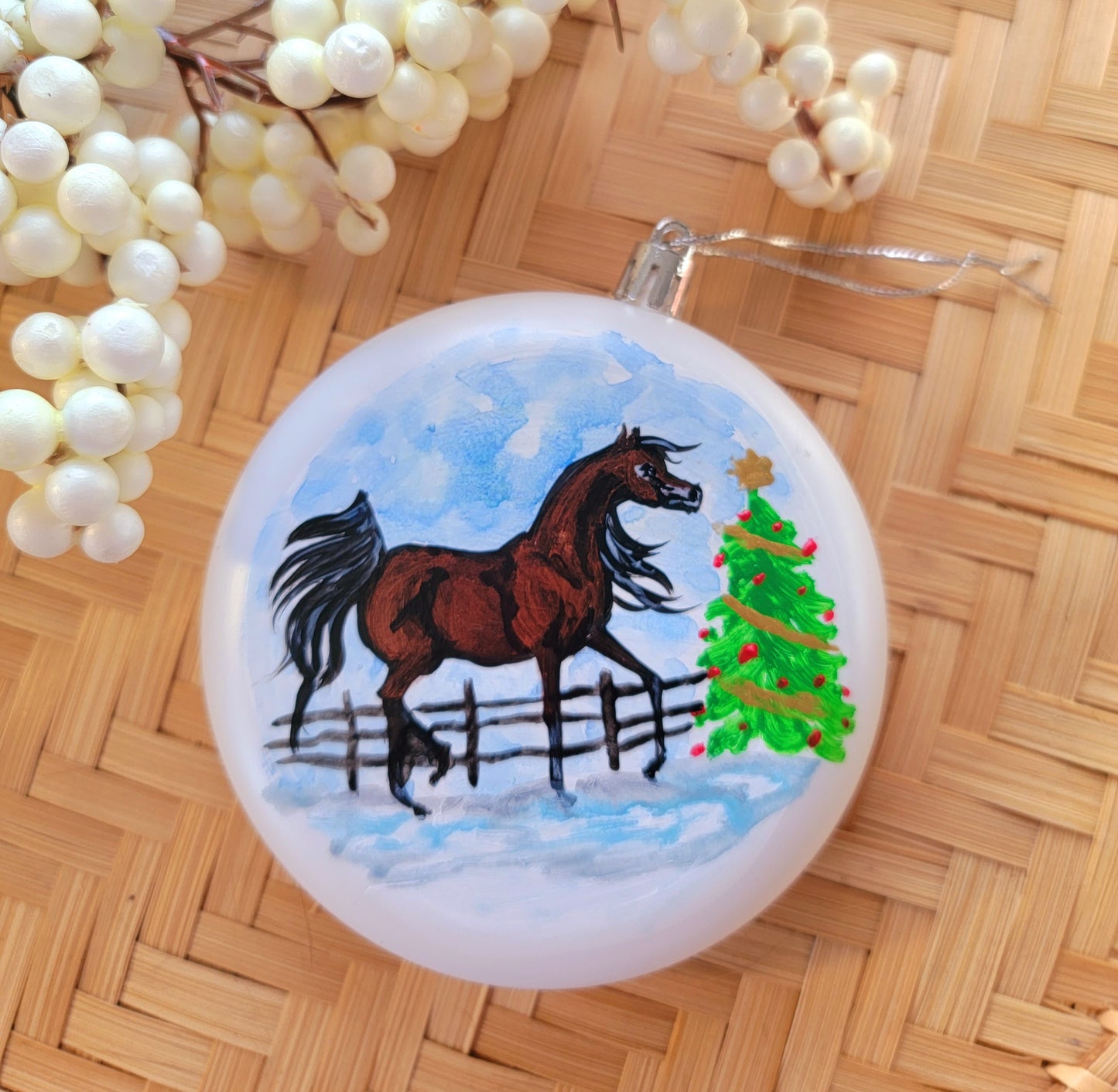 Hand painted Arabian Horse ornaments
