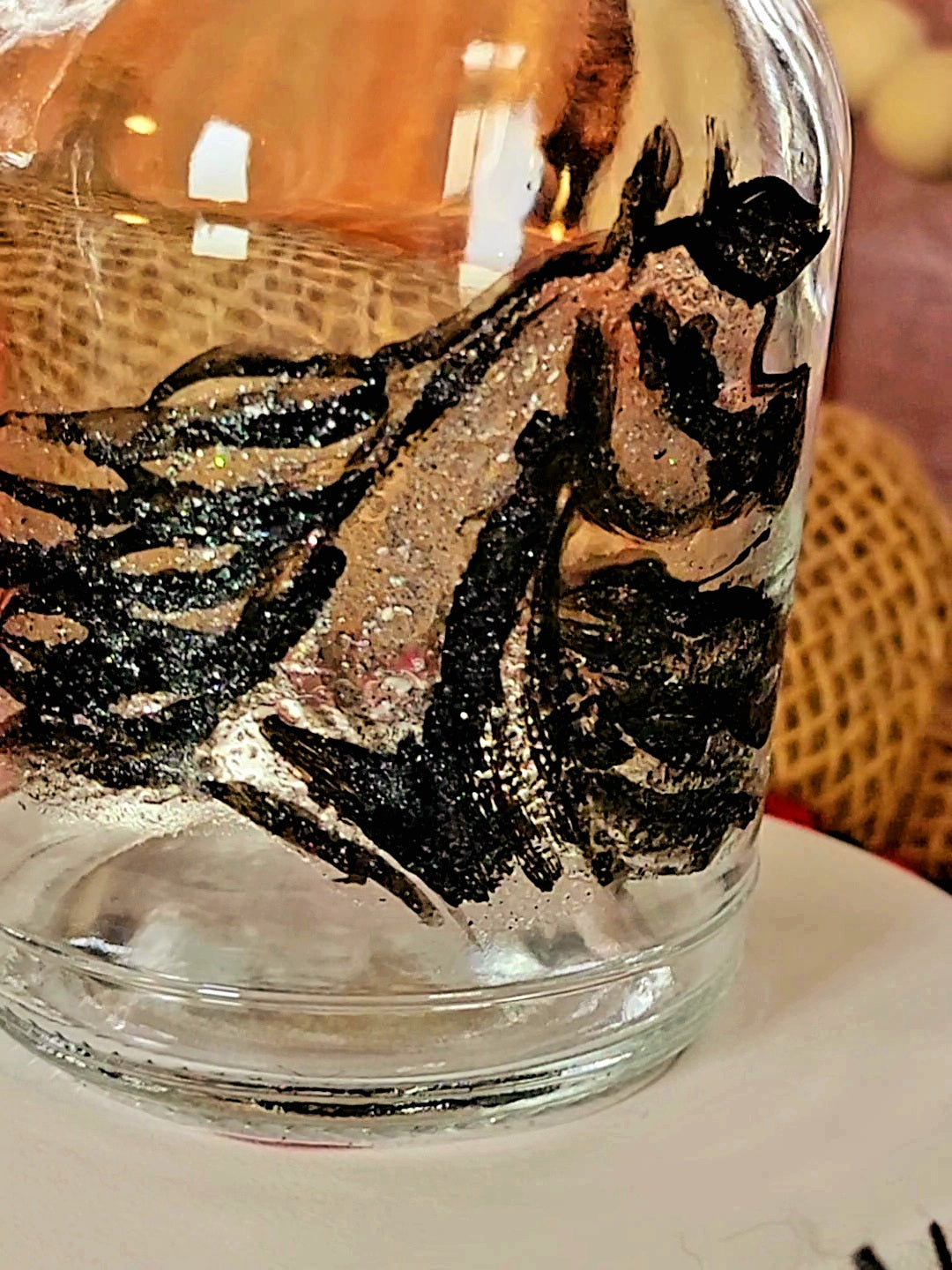 Arabian Horse Hand painted Oil or Syrup bottle