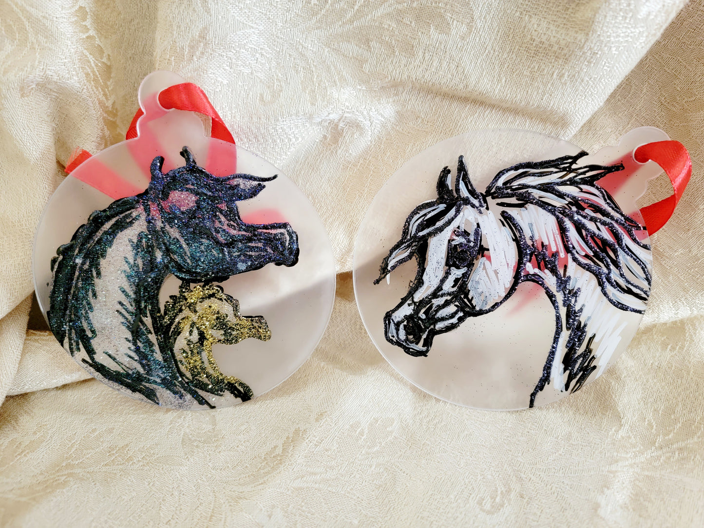 Hand painted Arabian Horse ornaments