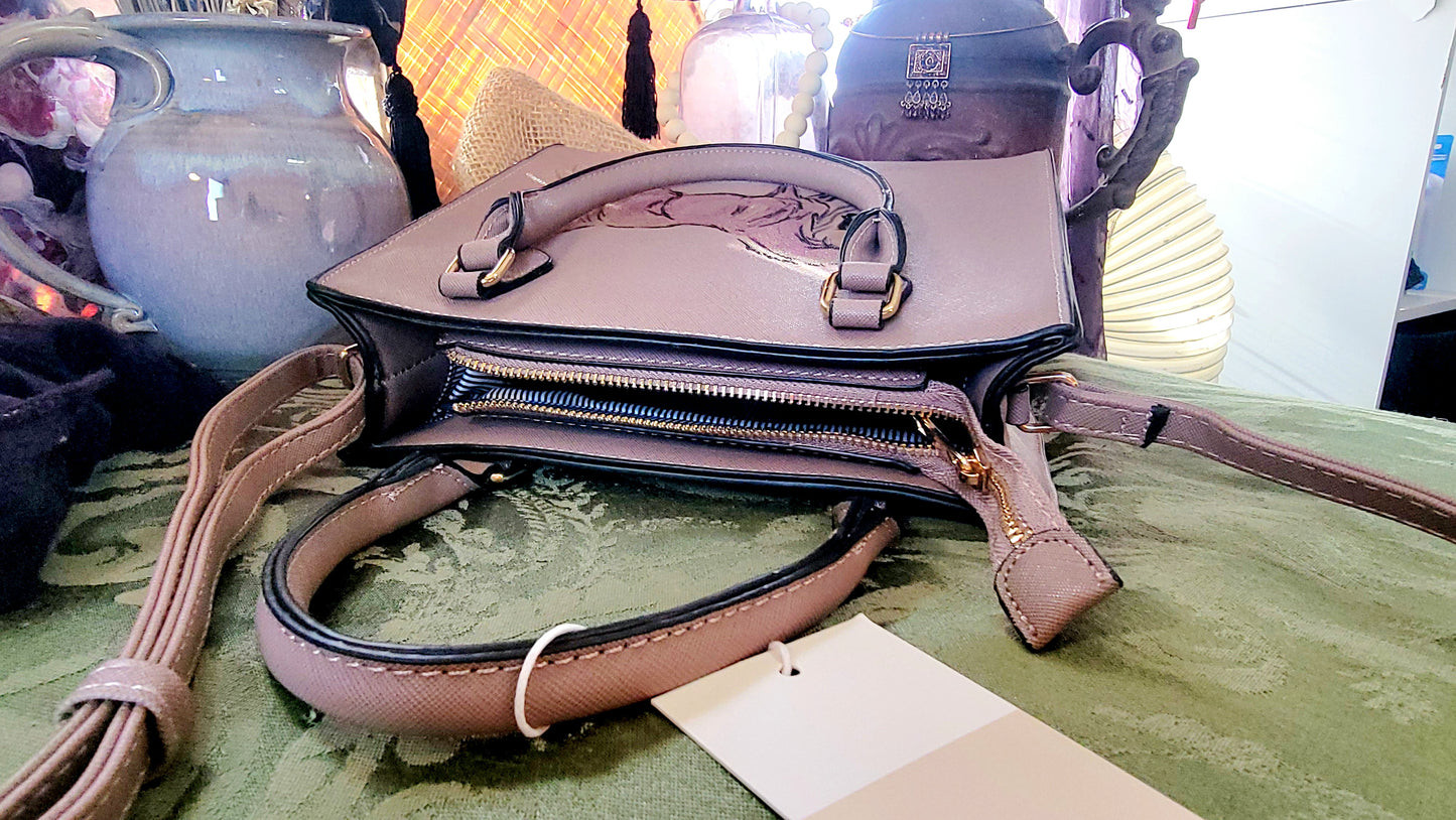 Dusty Pink Arabian Horse hand painted hand bag