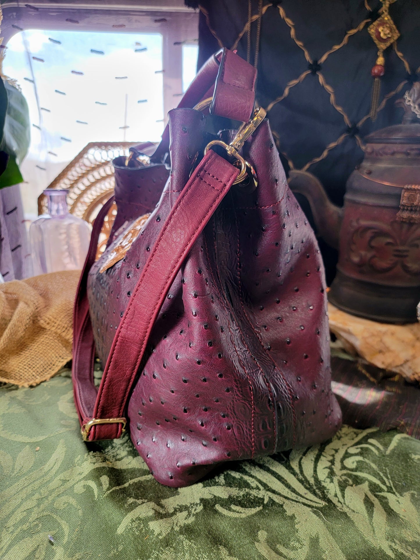 Arabian Horse alligator leather large tote bag