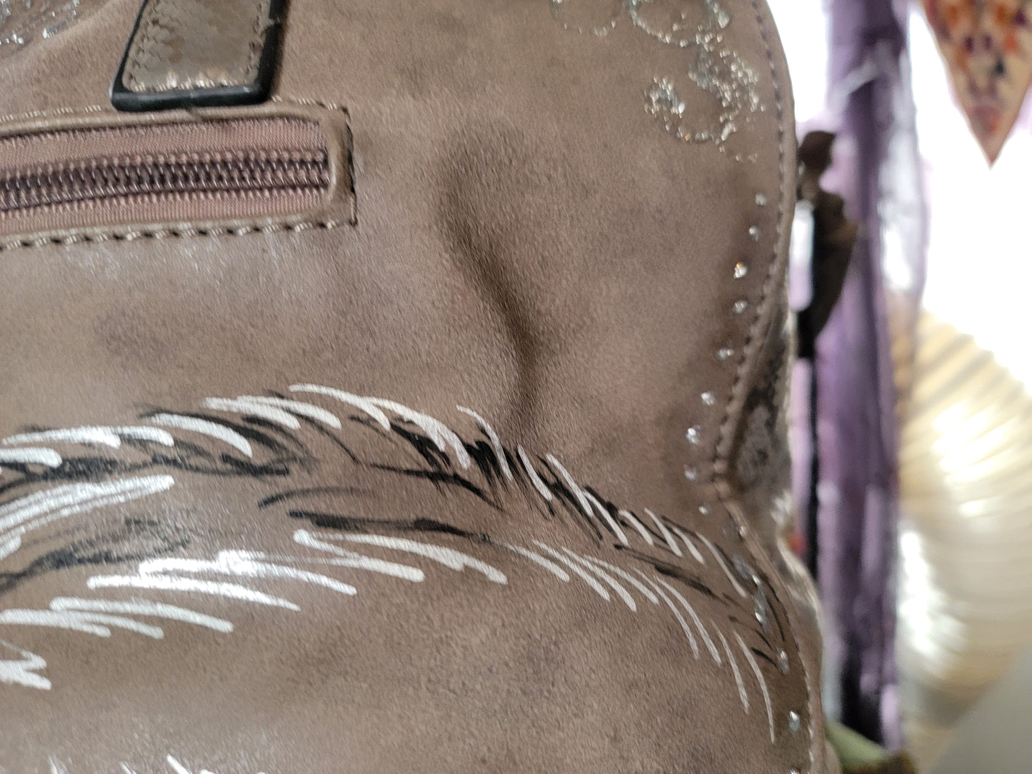 Arabian Horse psuede leather bag fuax snake skin