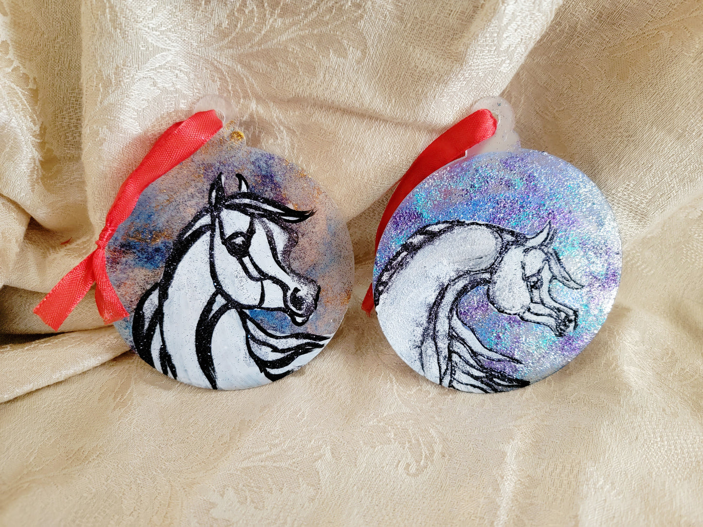Hand painted Arabian Horse ornaments