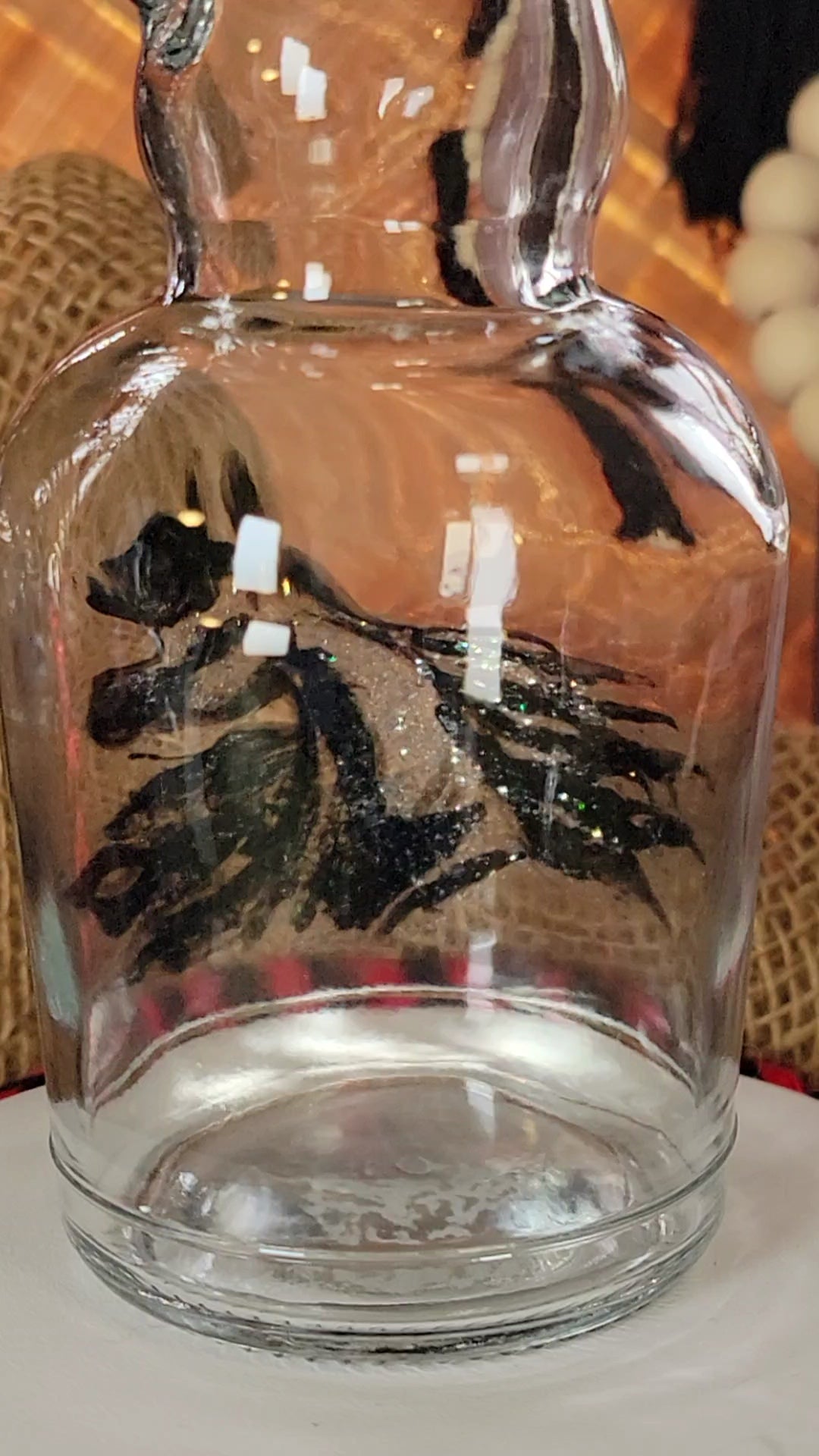 Arabian Horse Hand painted Oil or Syrup bottle