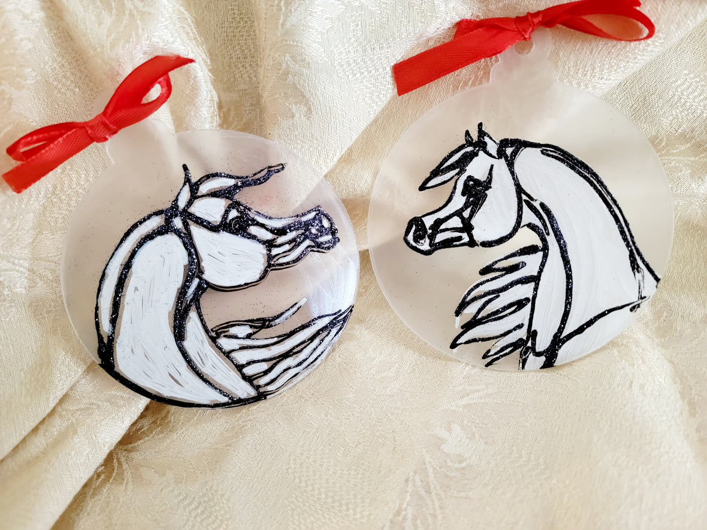 Hand painted Arabian Horse ornaments