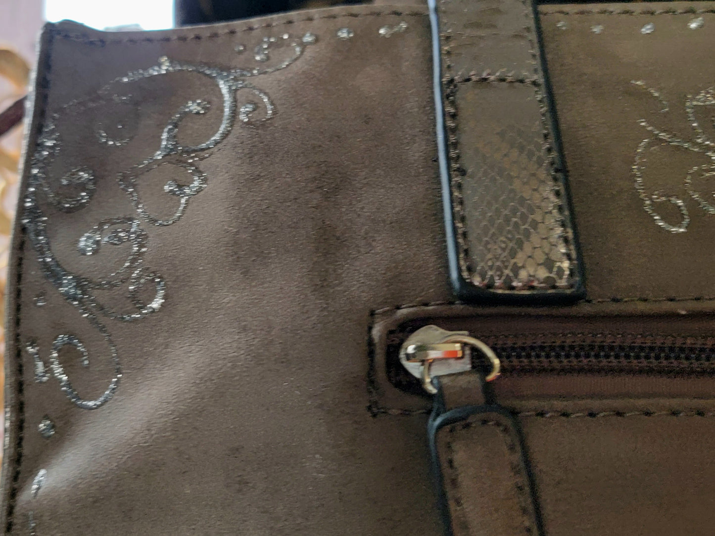 Arabian Horse psuede leather bag fuax snake skin