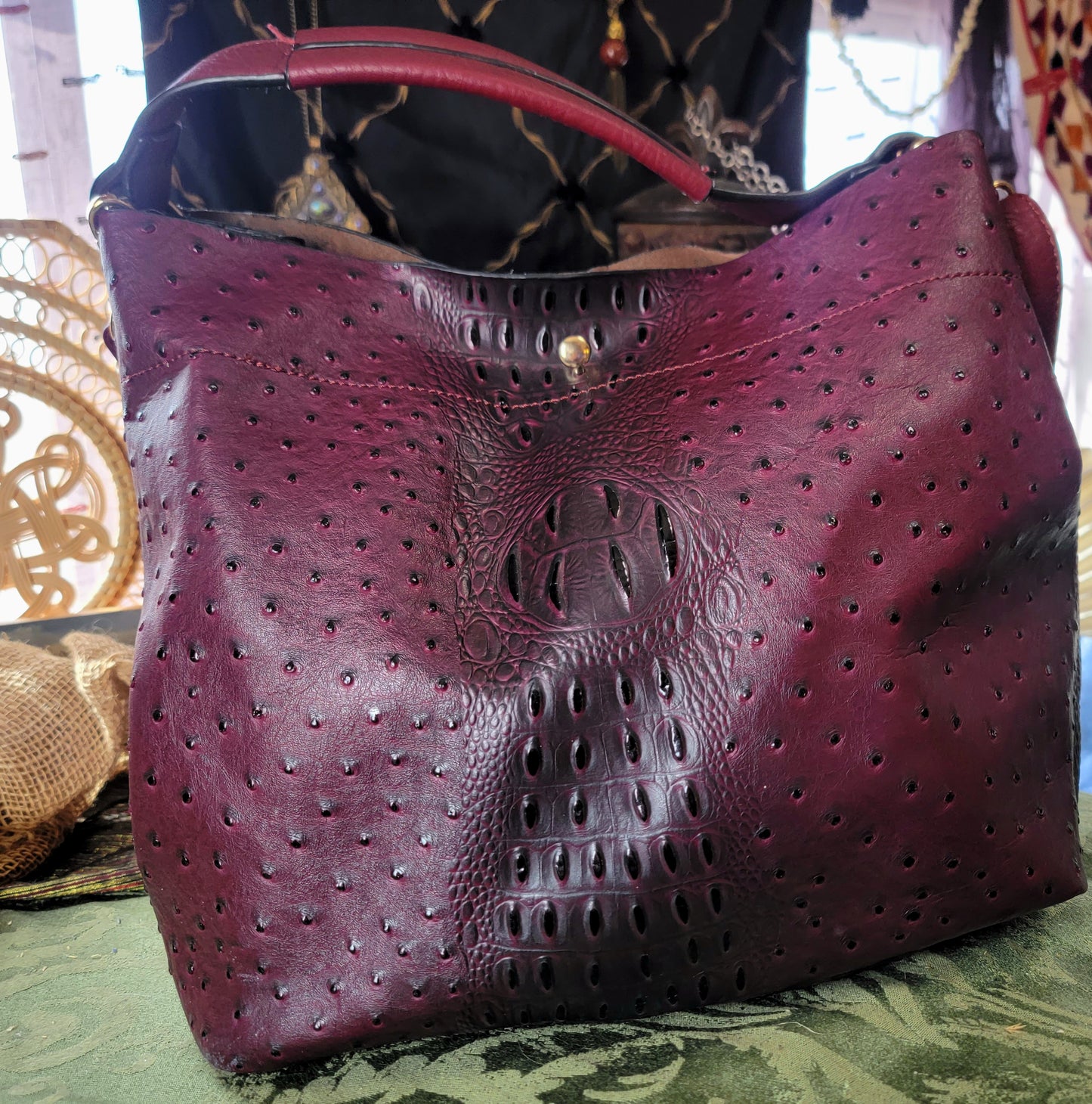 Arabian Horse alligator leather large tote bag