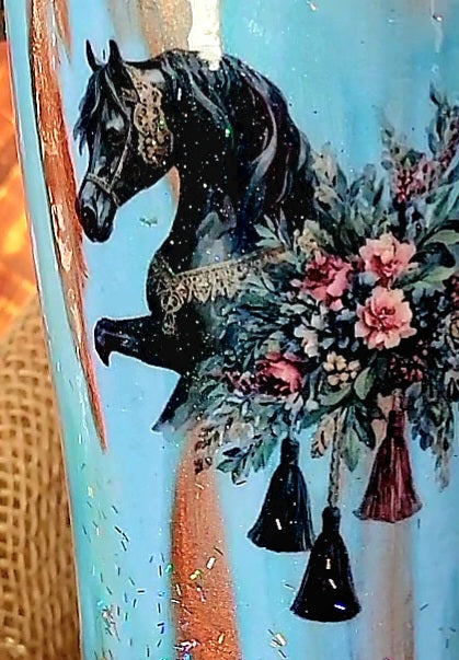 Black Arabian Horse custom 20 Oz Tumbler