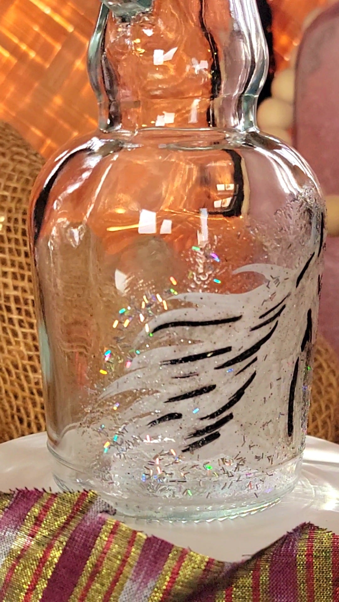 Arabian Horse Hand painted Oil or Syrup bottle