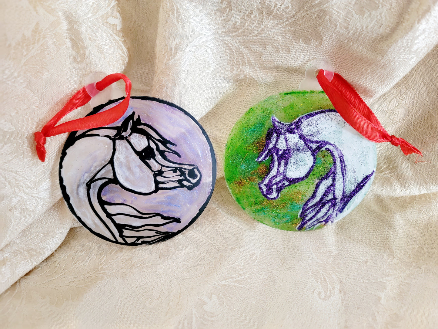 Hand painted Arabian Horse ornaments