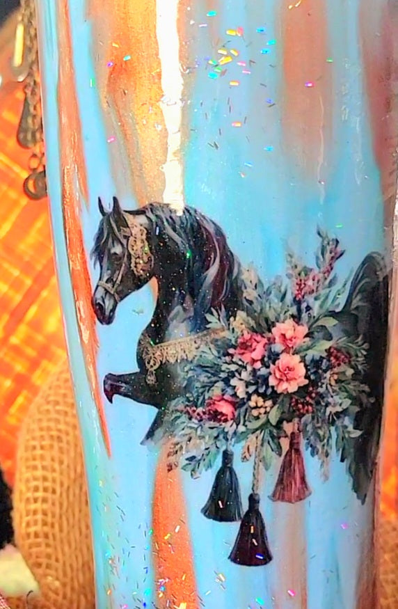 Black Arabian Horse custom 20 Oz Tumbler