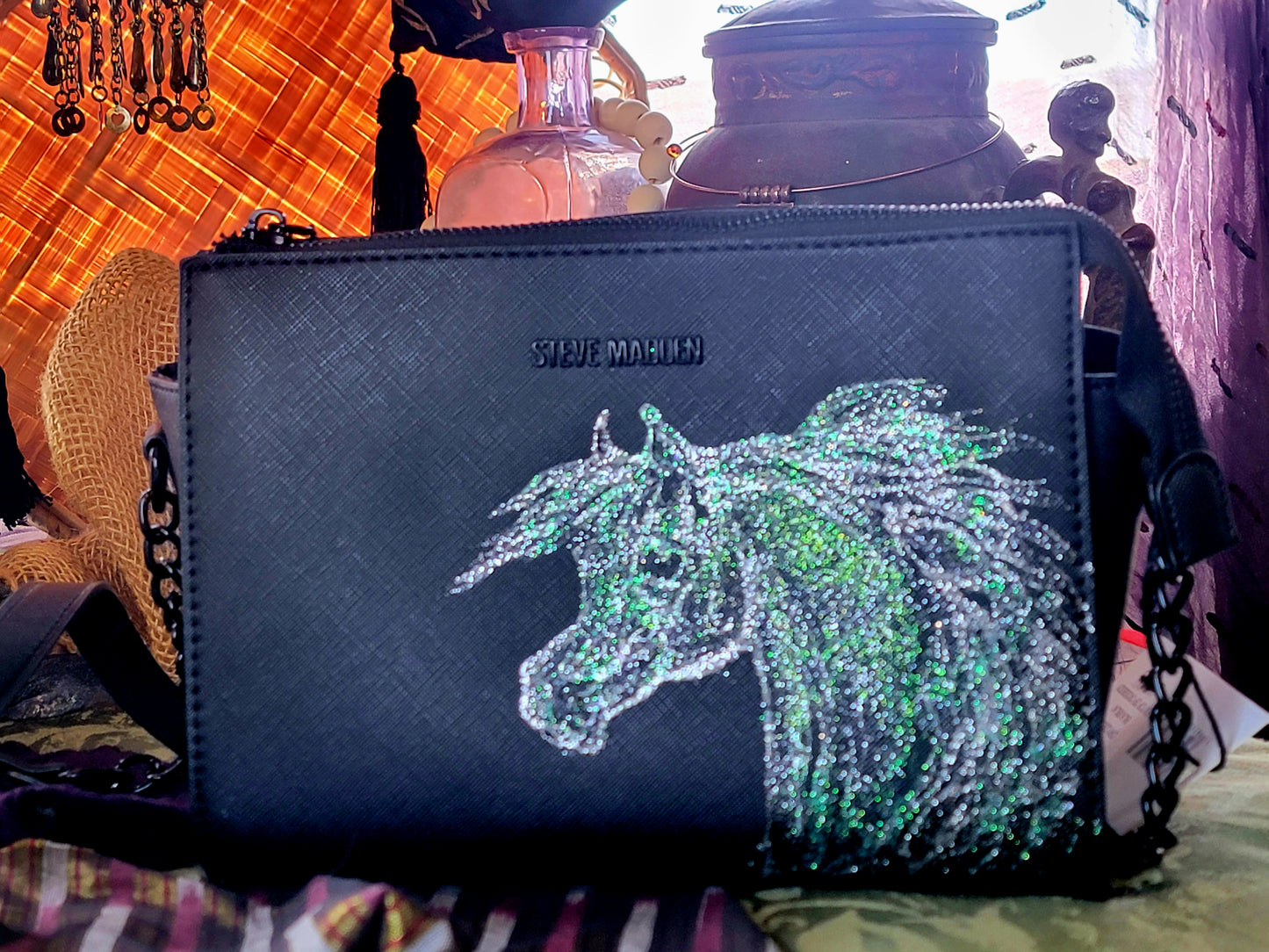 STEVE MADDEN Hand Painted Arabian Horse Hand Bag
