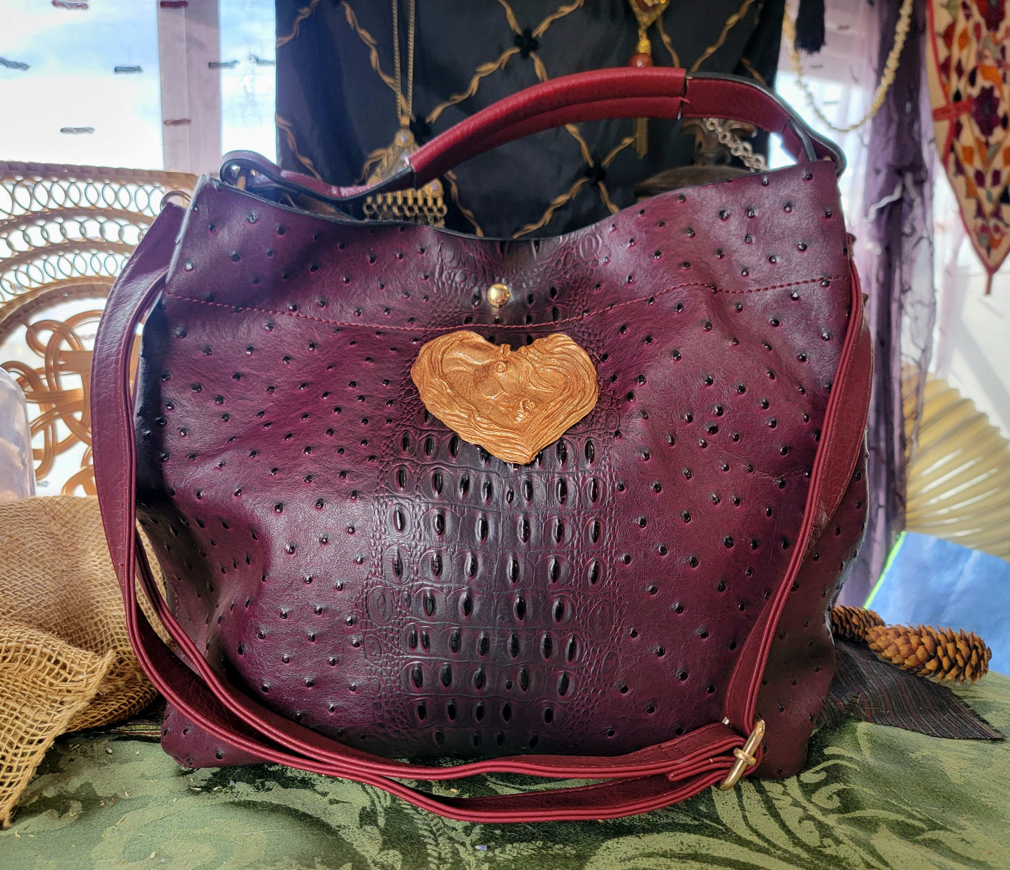 Arabian Horse alligator leather large tote bag