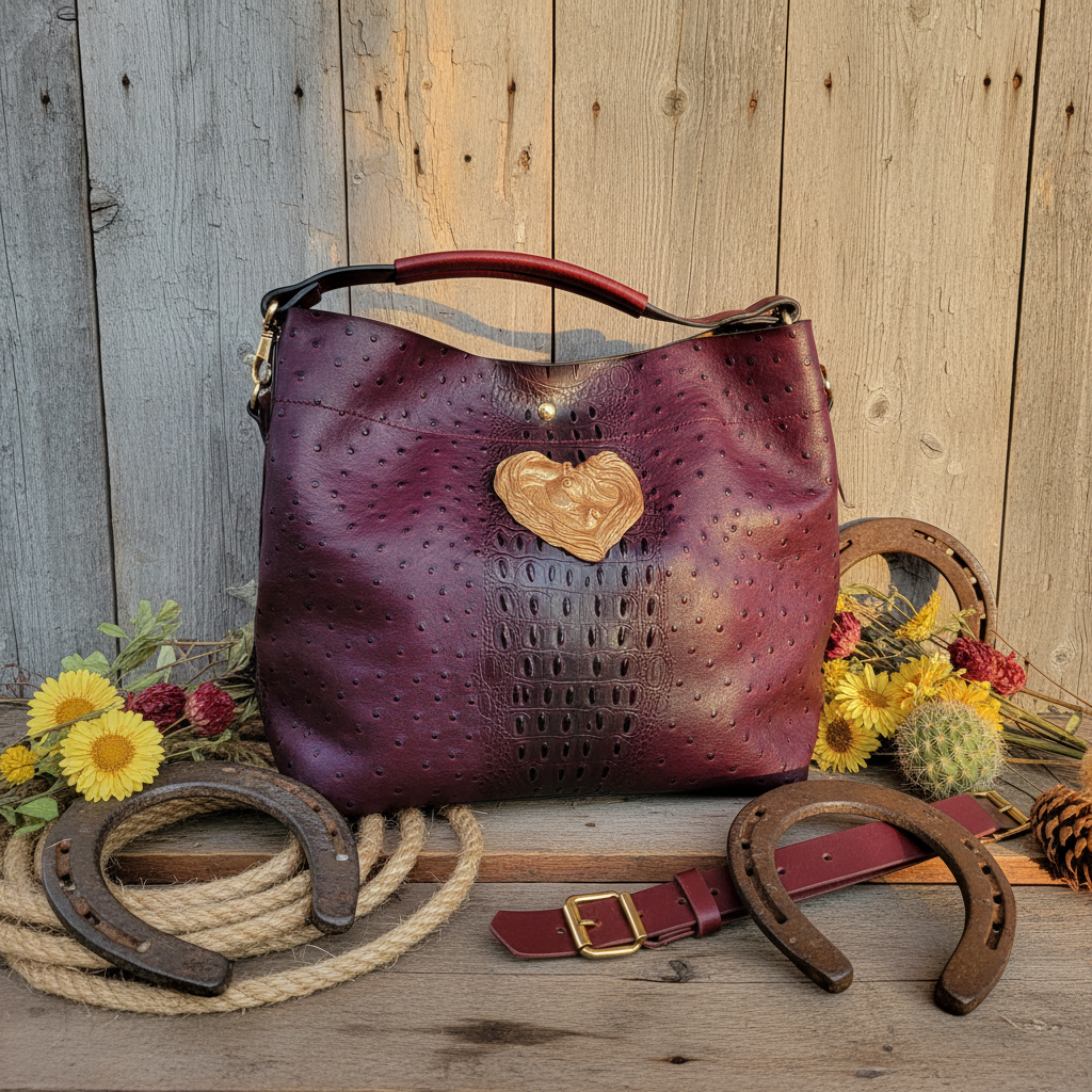 Arabian Horse alligator leather large tote bag