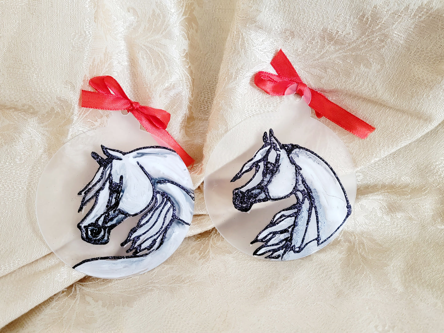 Hand painted Arabian Horse ornaments