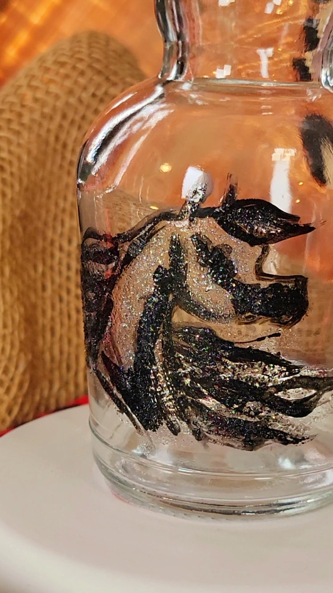 Arabian Horse Hand painted Oil or Syrup bottle