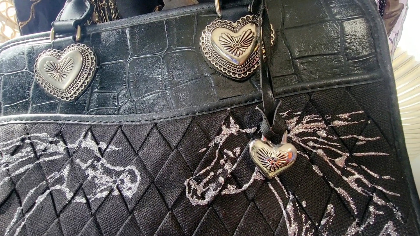 Black Leather Arabian Horse handbag